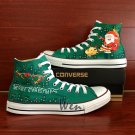 Christmas Theme Shoes Converse Santa Claus Hand Painted Canvas Sneakers Unique Gifts Men Women