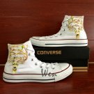 Custom Hand Painted Converse Shoes Reindeer High Top White Canvas Sneakers Gifts for Men Women