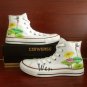 Custom Design Lotus Converse All Star Shoes Men Women Hand Painted Canvas Shoes Fashion Sneakers