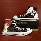 Naruto Gaara Hand Painted Converse Shoes Unique High Top Black Canvas Sneakers Men Women Gifts