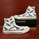 Original Design Hand Painted Converse Shoes Sharks High Top Canvas Sneakers Unique Gifts