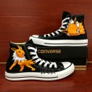 Black Converse All Star Pokemon Jolteon Fox Custom Hand Painted Canvas Shoes Unique Presents
