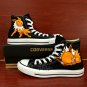 Black Converse All Star Pokemon Jolteon Fox Custom Hand Painted Canvas Shoes Unique Presents