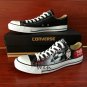Unique Low Top Converse Shoes Black Butler Custom Hand Painted Canvas Sneakers Mens Womens Gifts
