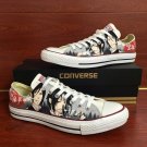 White Low Top Converse Sneakers Black Butler Custom Hand Painted Shoes Canvas Sneakers Gifts