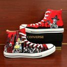 Walking Dead Zombies Hand Painted Converse Shoes High Top Red Canvas Sneakers Unique Gifts