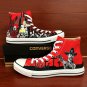 Walking Dead Zombies Hand Painted Converse Shoes High Top Red Canvas Sneakers Unique Gifts