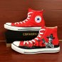 Walking Dead Zombies Hand Painted Converse Shoes High Top Red Canvas Sneakers Unique Gifts