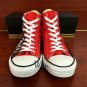 Walking Dead Zombies Hand Painted Converse Shoes High Top Red Canvas Sneakers Unique Gifts