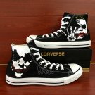 Black High Top Converse Sneakers Joker Hand Painted Shoes Unique Canvas Casual Shoes Gifts