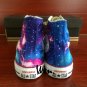 Men Women High Top Converse Sneakers Galaxy Nebula Hand Painted Shoes Fashion Canvas Sneakers