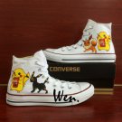 White Converse Chuck Taylor Men Women Pokemon Pikachu Eevee Umbreon Hand Painted Canvas Shoes