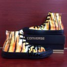 Men Women Unique Sneaker Tiger Print Converse Hand Painted Shoes All Black Canvas Sneakers Gifts