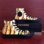Men Women Unique Sneaker Tiger Print Converse Hand Painted Shoes All Black Canvas Sneakers Gifts