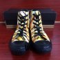 Men Women Unique Sneaker Tiger Print Converse Hand Painted Shoes All Black Canvas Sneakers Gifts