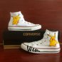 Pikachu Converse Chuck Taylor Hand Painted Shoes White High Top Canvas Sneakers Boys Girls Gifts