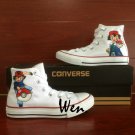 Kids Adult Converse Shoes Pokemon Ash Hand Painted Canvas Sneakers White Casual Shoes Gifts