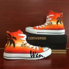 Santa Monica Skyline Hand Painted Shoes Men Women High Top Converse Chuck Taylor Canvas Sneakers