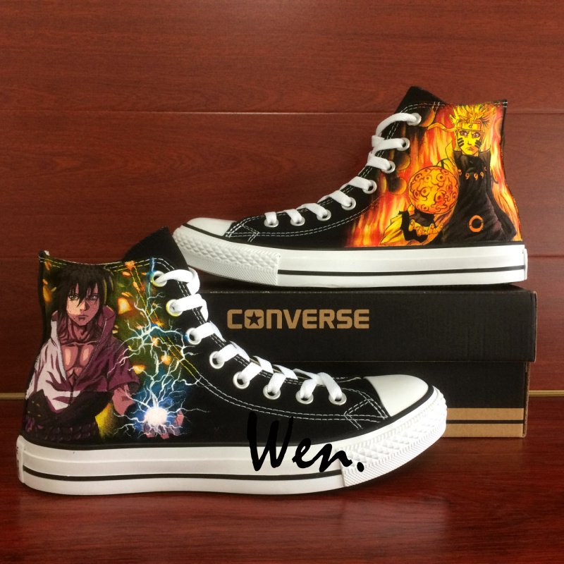 Fighting Naruto Sasuke Converse All Star Hand Painted Shoes Unique ...