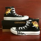 Pokemon Shoes Converse Sandslash Hand Painted Shoes Black High Top Canvas Sneakers Gifts