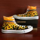 Unique Gifts Sunflower Converse All Star Men Wonen Hand Painted Shoes High Top Canvas Sneakers