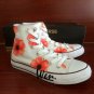 Women's Gifts Hand Painted Shoes Pink Floral Converse All Star High Top Fashion Canvas Sneakers