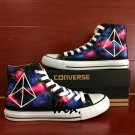 Harajuku Custom Design Hand Painted Shoes Geometric Figure Galaxy High Top Canvas Shoes Gifts