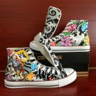 Hand Painted Converse Shoes Tattoo Design High Top Canvas Sneakers Men Women Unique Gifts
