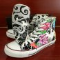 Hand Painted Converse Shoes Tattoo Design High Top Canvas Sneakers Men Women Unique Gifts