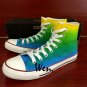 Custom Converse All Star Hand Painted Shoes Color Gradient Yellow Green Fashion Canvas Sneakers