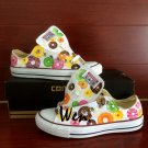 Low Top Converse Donuts Hand Painted Canvas Shoes White Sneakers Birthday Gifts Men Women