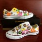 Low Top Converse Donuts Hand Painted Canvas Shoes White Sneakers Birthday Gifts Men Women