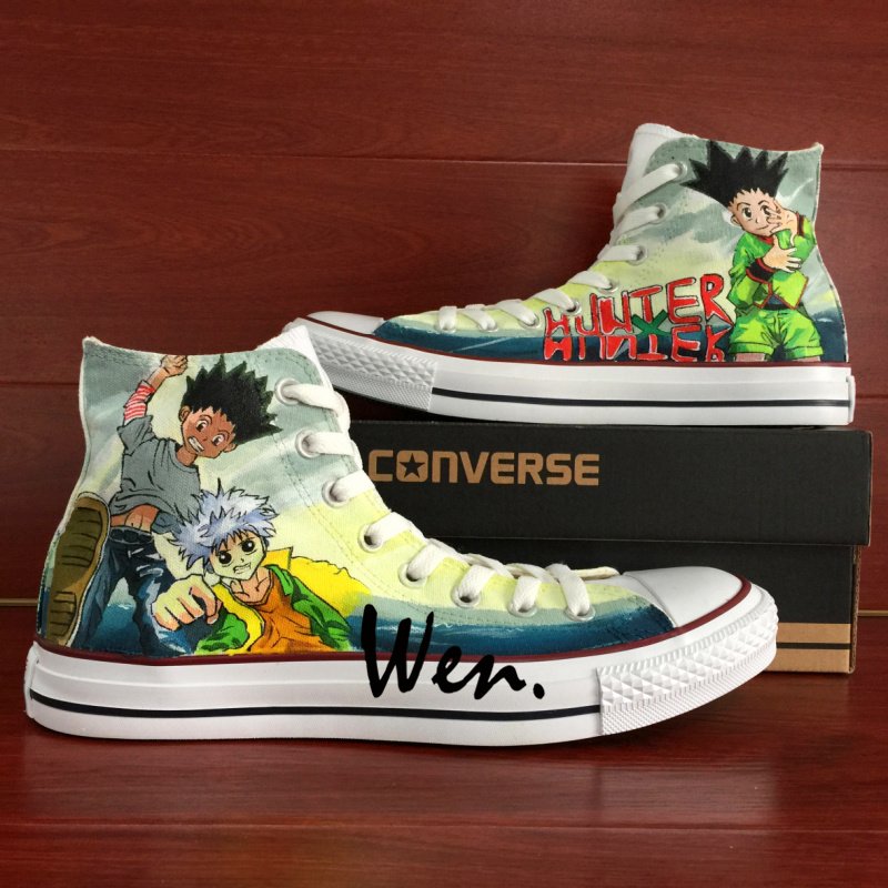 Men Women Canvas Sneakers Converse Anime Hunter X Hunter Hand Painted Shoes Unique Birthday Gifts