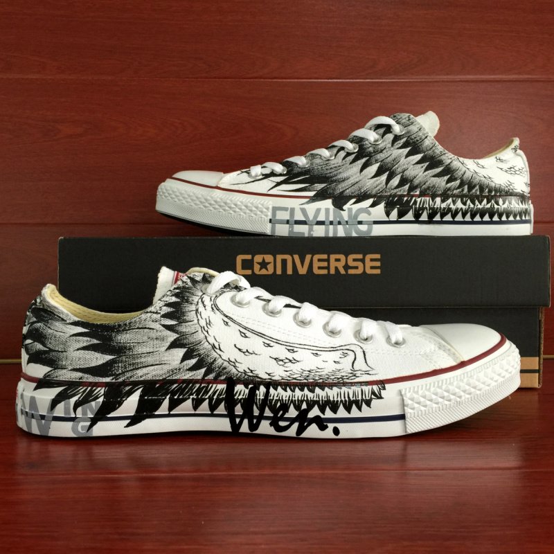 Original Design Converse Wing Hand Painted Shoes Low Top