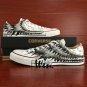 Original Design Converse Wing Hand Painted Shoes Low Top White All Star Canvas Sneakers