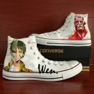 Men Women Anime Converse All Star Attack on Titan Hand Painted Shoes Unique White Canvas Sneakers