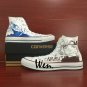 Naruto Kakashi Hand Painted Shoes Converse All Star High Top White Canvas Sneakers Gifts