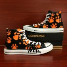 High Fashion Converse Shoes Dog Paws Hand Painted Shoes Black High Top Canvas Sneakers Gifts