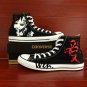 Naruto shippuuden Gaara Black Converse Sneaker Hand Painted Shoes High Top Canvas Sneakers Gifts