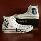 Anime Sneakers Attack On Titan Hand Painted Converse Shoes White Fashion Canvas Sneakers Gifts