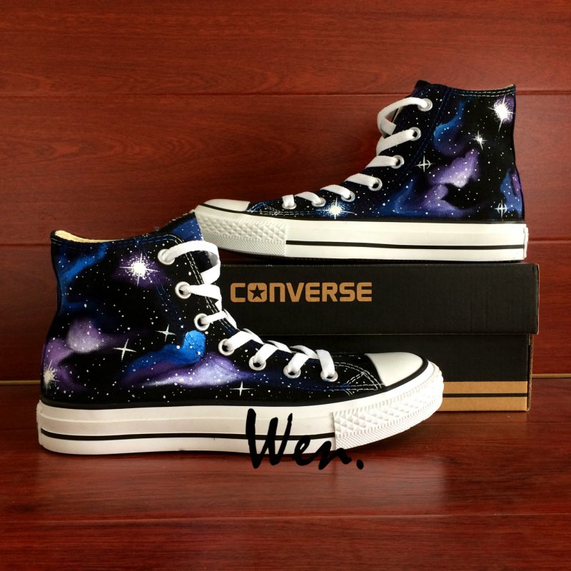 High Top Sneakers Galaxy Nebula Converse All Star Hand Painted Shoes ...