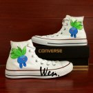High Top Converse Pokemon Oddish Hand Painted Shoes White High Top Canvas Sneakers Gifts
