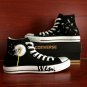 Custom Hand Painted Shoes Dandelion Black Converse Chuck Taylor Men Women Unique Canvas Shoes