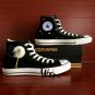 Custom Hand Painted Shoes Dandelion Black Converse Chuck Taylor Men Women Unique Canvas Shoes
