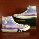 Custom Hand Painted Shoes Converse All Star Red-crowned Crane High Top Canvas Sneakers Gifts