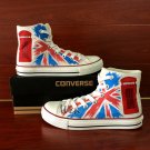 Custom Design Hand Painted Converse Shoes British Flag Telephone Booth Unisex Canvas Sneakers