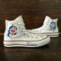 Design Anime Converse All Star Shoes Doraemon Hand Painted Canvas Sneakers White High Tops