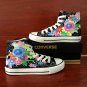 Original Floral Totem Black Converse All Star Hand Painted Canvas Shoes High Top Sneakers