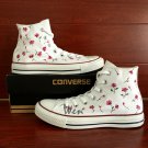 Floral Flower Converse All Star Hand Painted Canvas Shoes White High Top Sneakers