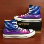 Original Hand Painted Converse Shoes Design Purple Blue Galaxy Canvas Sneakers for Man Woman